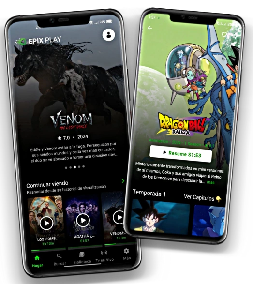 Epix Play app en un teléfono móvil